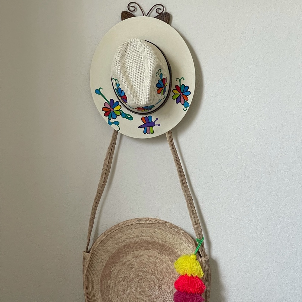Matching Mexican Hat & Bag 100% Natural Palm Leaf